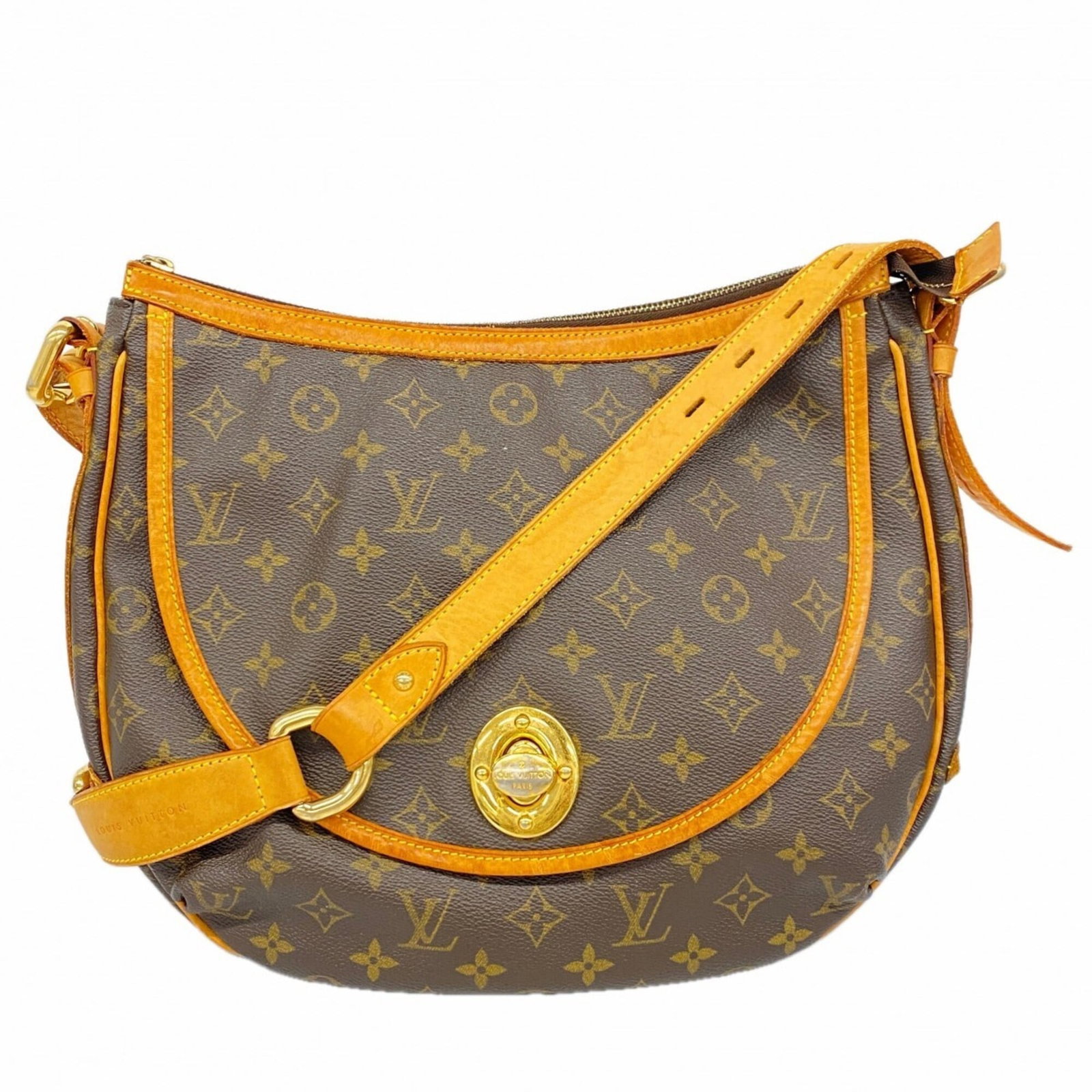 Louis Vuitton is a shoulder bag.: Louis Vuitton is a shoulder bag. A timeless piece from the iconic Louis Vuitton brand, this brown shoulder bag boasts classic LV monogramming and a sturdy design that's perfect for everyday use. With 