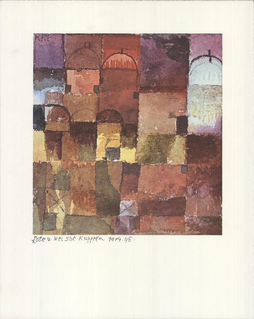 PAUL KLEE Red and White Domes 19.75" x 15.75" Offset Lithograph 1990 Modernism (1 of 4)