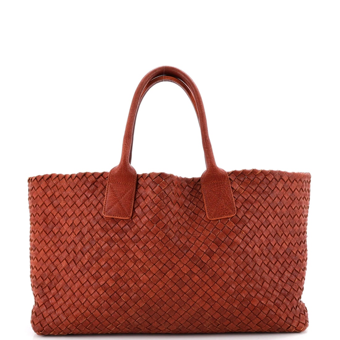 Bottega Veneta medium intrecciato nappa tote cabat: Bottega Veneta medium intrecciato nappa tote cabat A vibrant orange Bottega Veneta Cabat Tote in medium size, boasting the iconic intrecciato nappa leather weave that has become synonymous with the