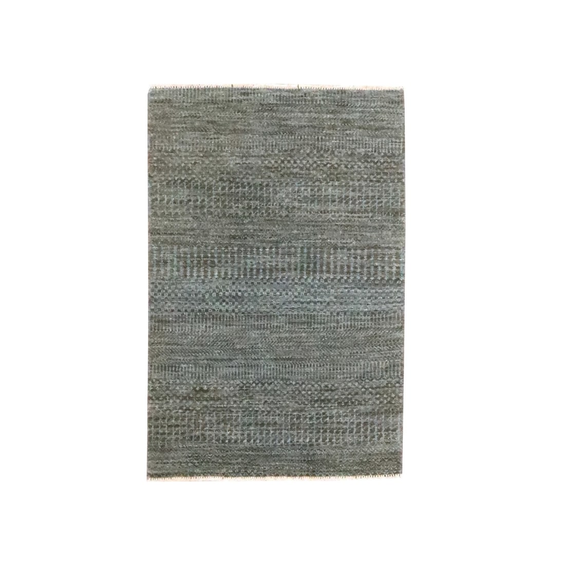 Modern Mocha Brown Hand Knotted 100% Wool Mat Rug with Grass Design. (1 of 5)