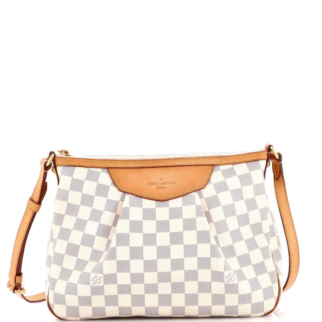Louis Vuitton Damier PM Siracusa Handbag: Louis Vuitton Damier PM Siracusa Handbag The Louis Vuitton Siracusa Handbag is a timeless and stylish cross-body bag, boasting the iconic Damier PM pattern in crisp white canvas. With its neutral