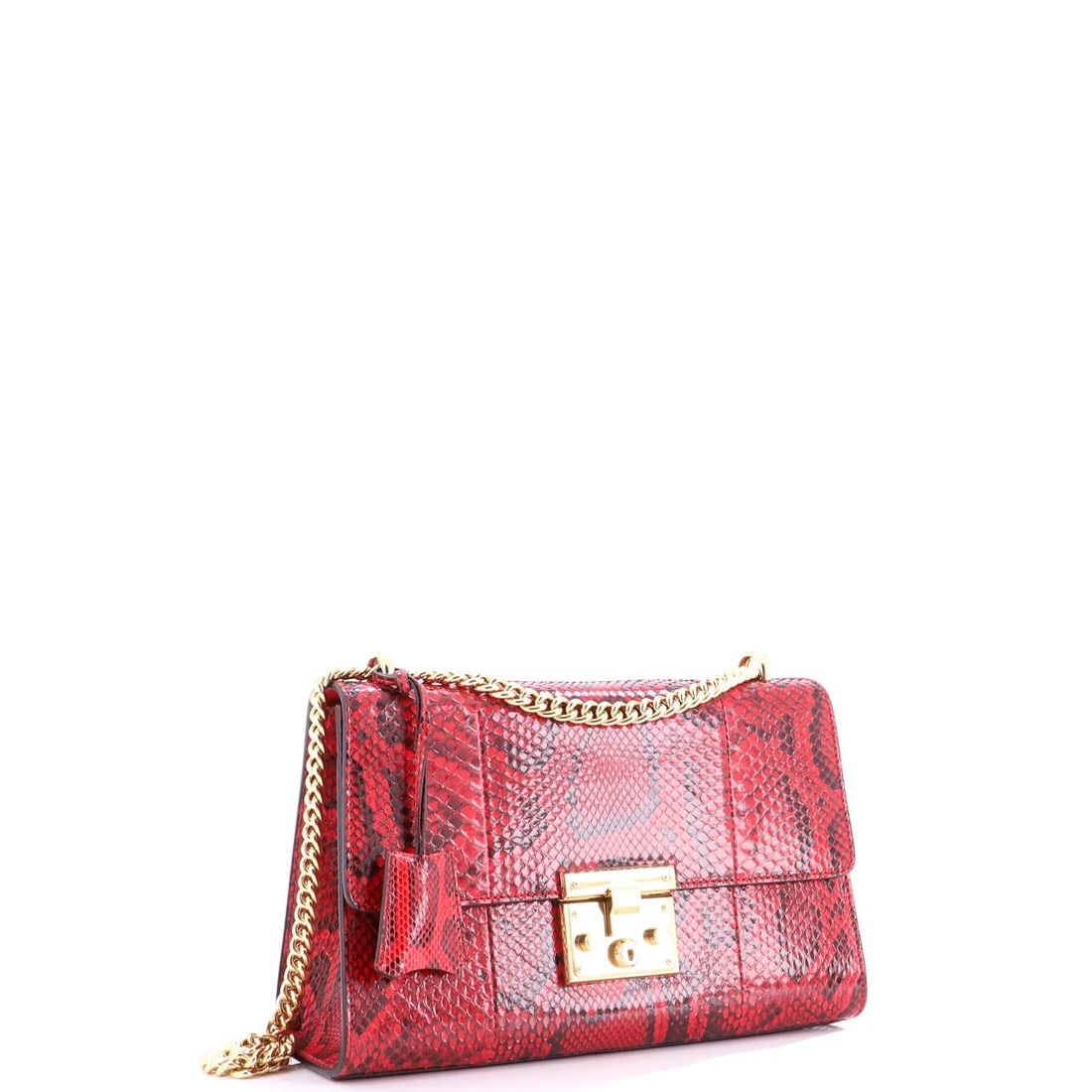Gucci medium shoulder bag with python padlock. - 2