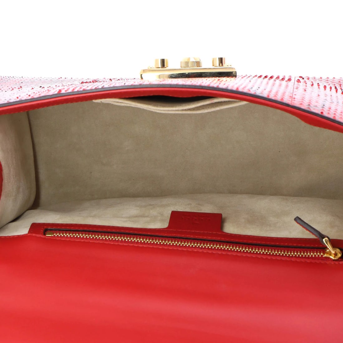 Gucci medium shoulder bag with python padlock. - 5