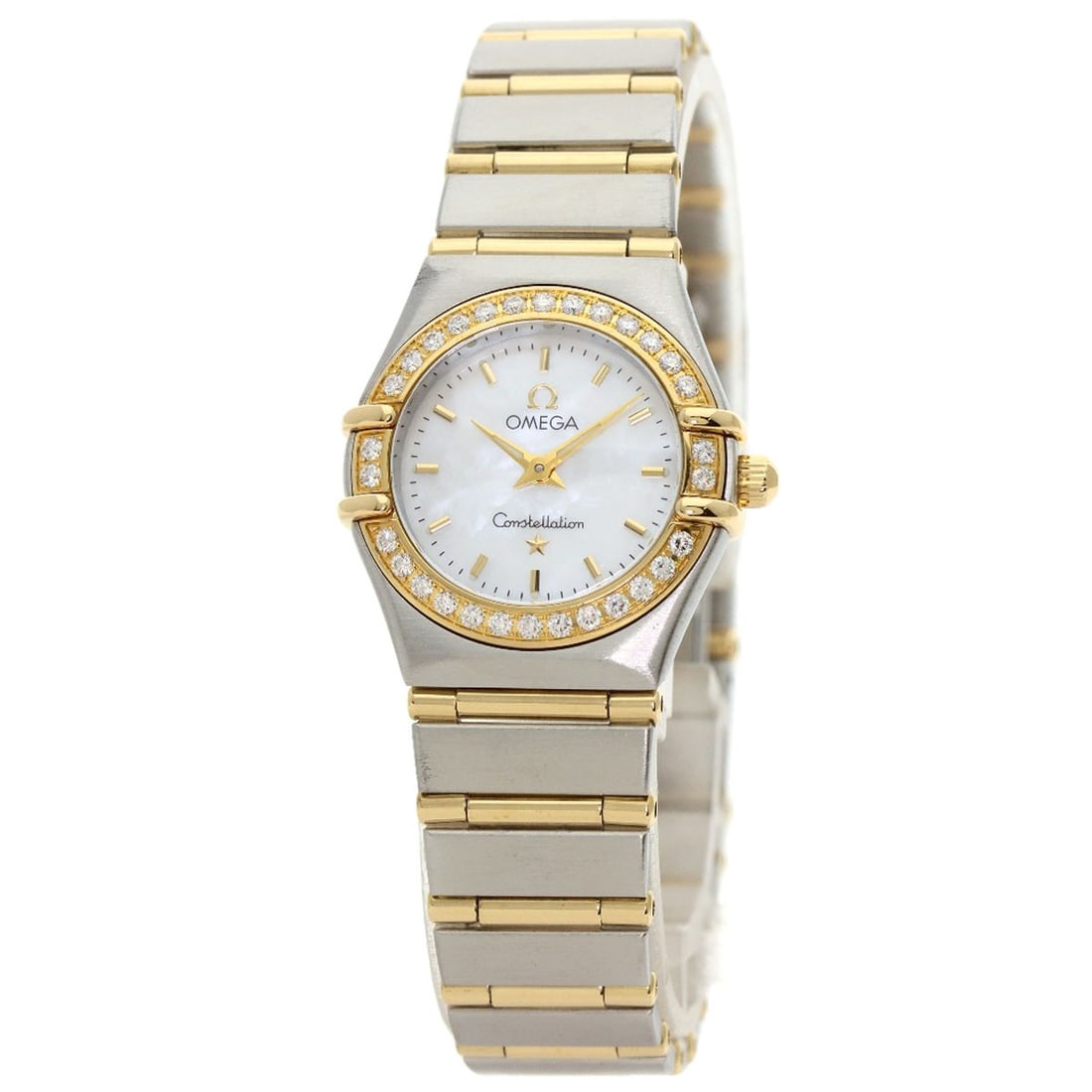 OMEGA Constellation Mini Bezel Diamond Watches 1267.70 Stainless: OMEGA Constellation Mini Bezel Diamond Watches 1267.70 Stainless Experience the elegance of OMEGA's Constellation Mini Bezel Diamond Watches, boasting a sleek stainless steel design with a touch of
