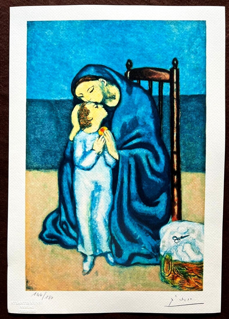 Pablo Picasso is a lithograph.: Pablo Picasso is a lithograph. Own a masterpiece of modern art with Pablo Picasso's iconic lithograph, "Maternity", created in 1978. This numbered, handmade piece showcases the artist's signature
