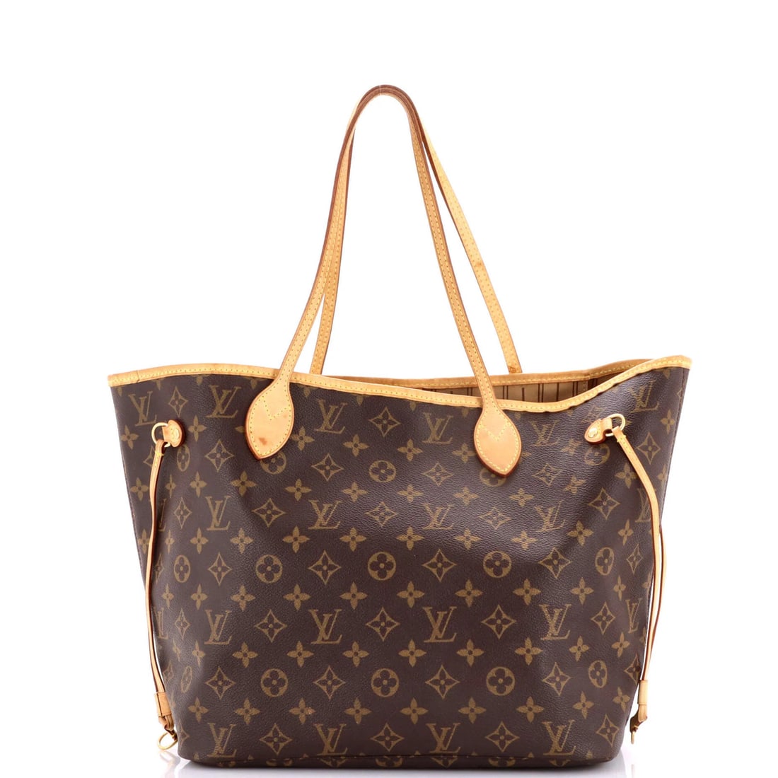 Louis Vuitton Monogram Canvas Tote Neverfull MM: Louis Vuitton Monogram Canvas Tote Neverfull MM A timeless and iconic Louis Vuitton Neverfull MM tote in rich brown monogram canvas, boasting the signature LV style with gold hardware. With its classi