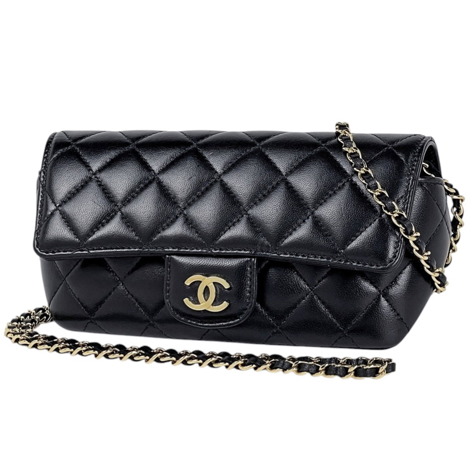 Chanel Leather Shoulder Bag: Chanel Leather Shoulder Bag A timeless Chanel leather shoulder bag in sleek black, perfect for adding an air of sophistication to any outfit. With its classic design and high-quality leather