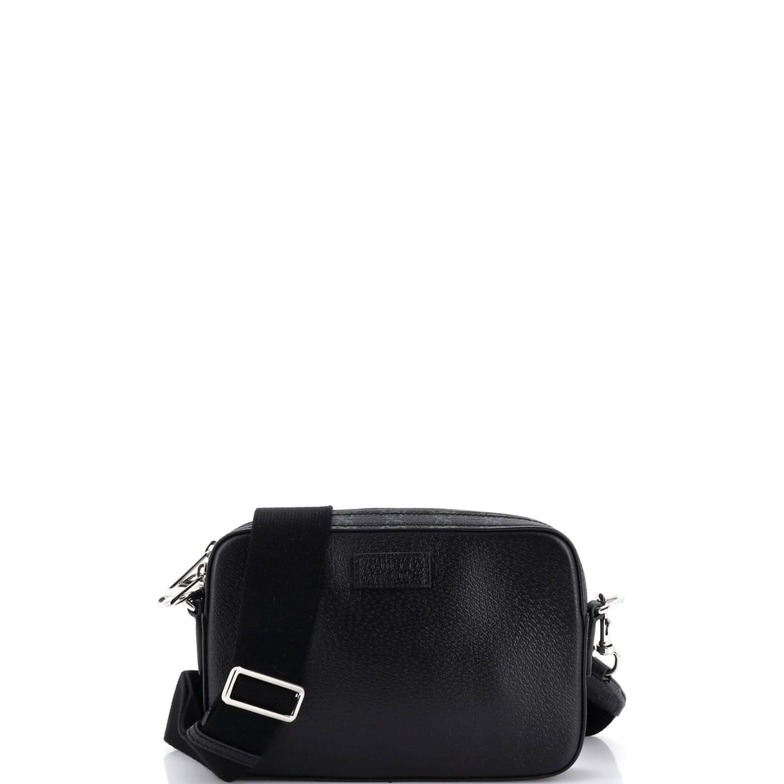 Gucci small leather camera bag with GG coated canvas: Gucci small leather camera bag with GG coated canvas Elevate your photography style with this sleek Gucci small leather camera bag, boasting GG coated canvas exterior and silver hardware for a touch