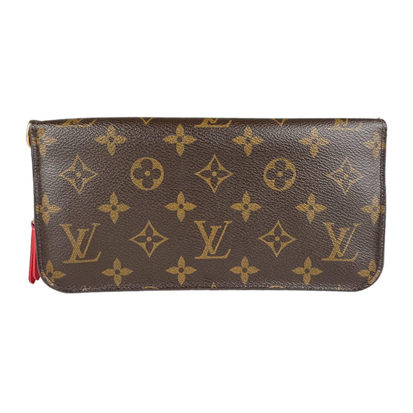 Louis Vuitton long bi-fold monogram wallet: Louis Vuitton long bi-fold monogram wallet A luxurious Louis Vuitton bi-fold wallet in rich brown, adorned with the iconic monogram pattern, adds a touch of sophistication to any daily routine. With