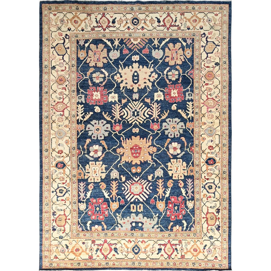 10'1"x14'1" Yale Blue Afghan Oushak Hand Knotted Wool Supple Collection Rug (1 of 12)