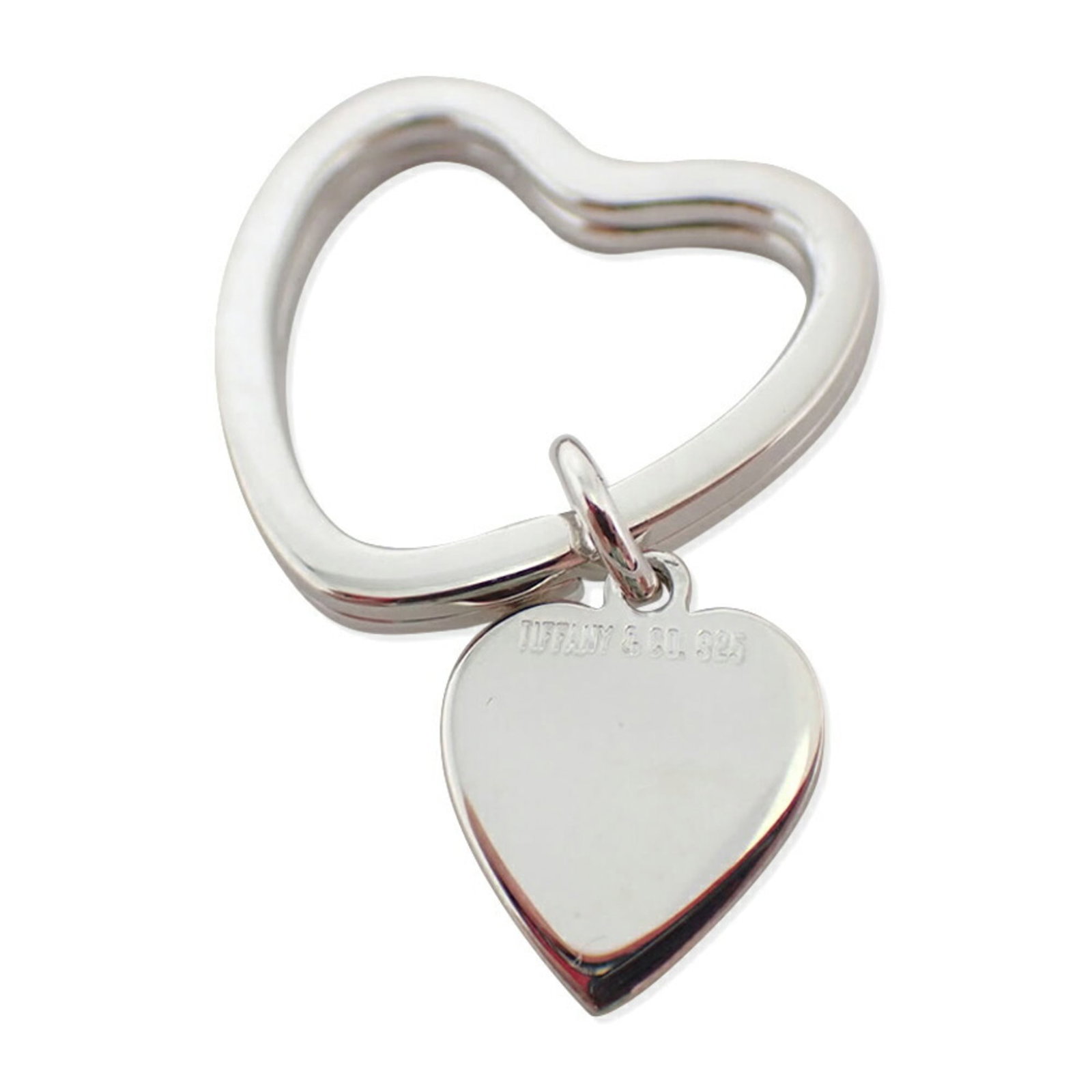 Sterling Silver 925 Tiffany Keyring: Sterling Silver 925 Tiffany Keyring A beautiful sterling silver 925 Tiffany keyring, adorned with delicate hearts, adds a touch of elegance to any outfit. Made from high-quality materials, this
