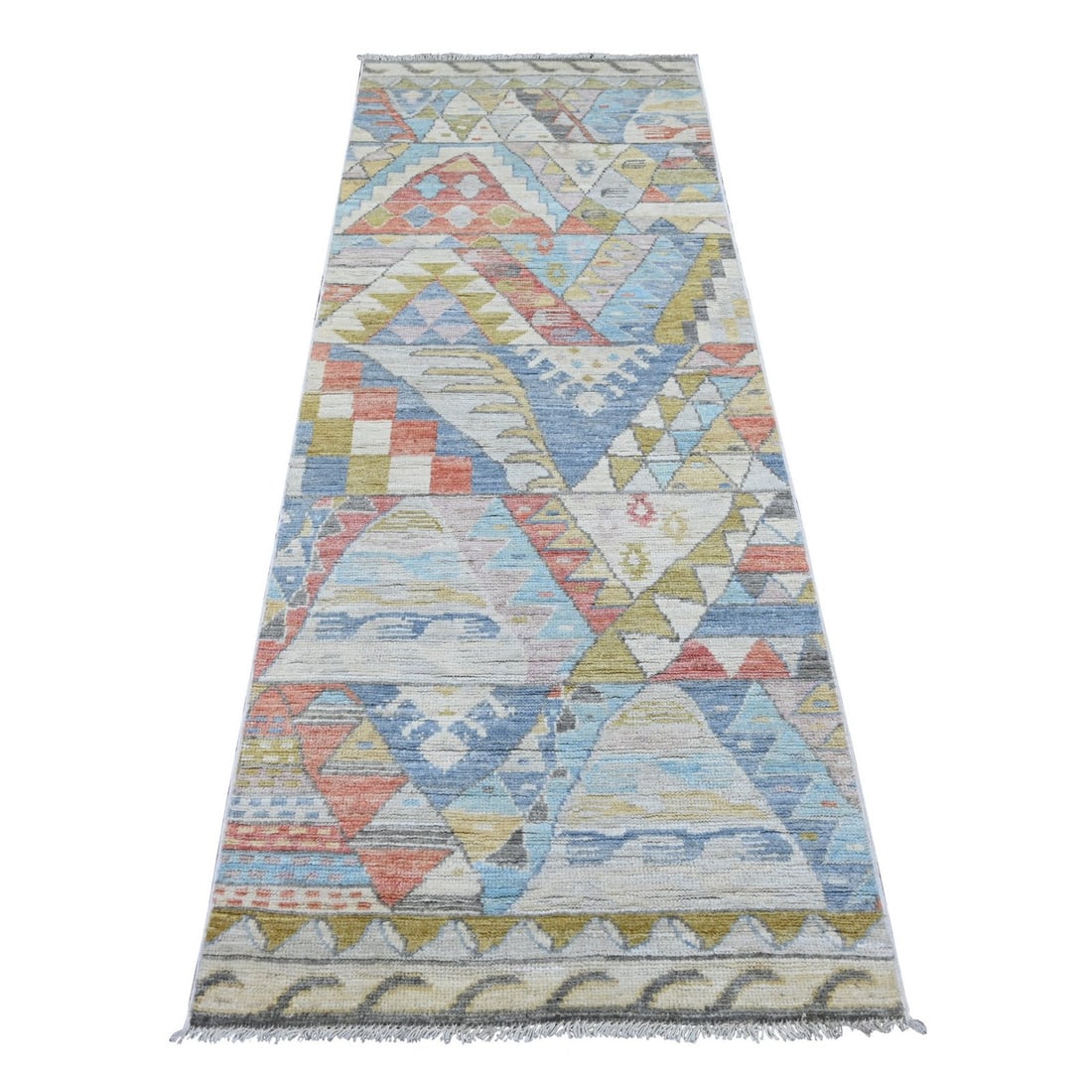 2'10"x7'7" Colorful Hand Knotted Anatolian Village Inspired Soft Wool Runner (1 of 6)