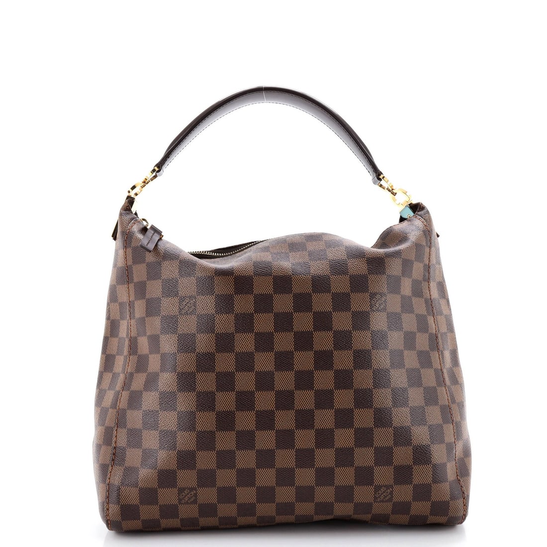 Louis Vuitton Handbag Damier Portobello: Louis Vuitton Handbag Damier Portobello A rare opportunity to own a pre-owned Louis Vuitton Damier Portobello handbag, boasting the iconic canvas coated exterior in rich brown tones and gold