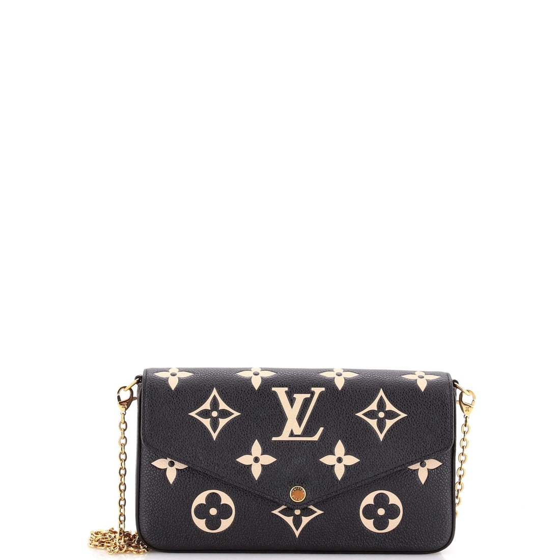 Louis Vuitton Pochette Giant Monogram Bicolor Empreinte: Louis Vuitton Pochette Giant Monogram Bicolor Empreinte The iconic Louis Vuitton Pochette Giant Monogram Bicolor Empreinte is a timeless cross-body bag that exudes effortless chic. With its signature