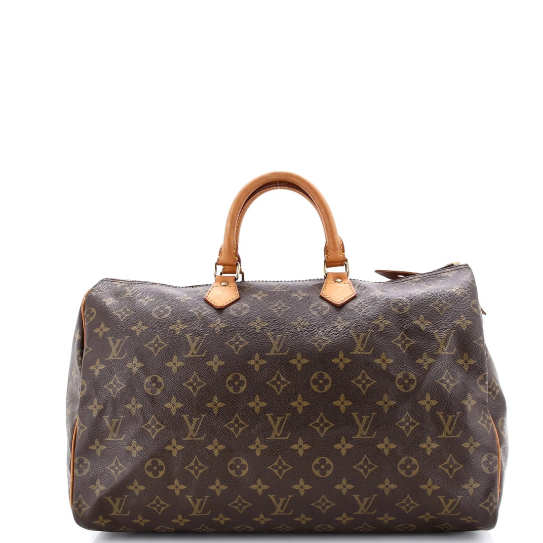 Louis Vuitton monogram canvas speedy handbag 40: Louis Vuitton monogram canvas speedy handbag 40 Experience the iconic style of Louis Vuitton with this timeless Speedy Handbag, boasting the signature monogram canvas exterior in rich brown tones.