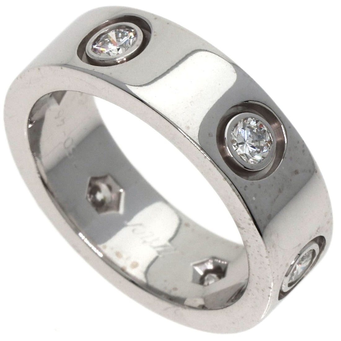 CARTIER love ring full Diamond #46 Ring K18 White Gold (1 of 9)