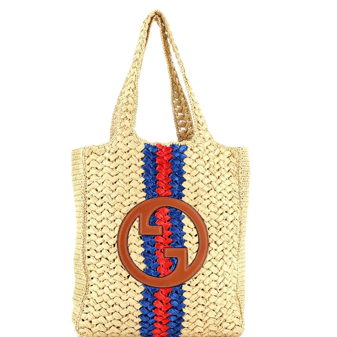 Gucci Open NM Tote Small Blondie Raffia (1 of 6)