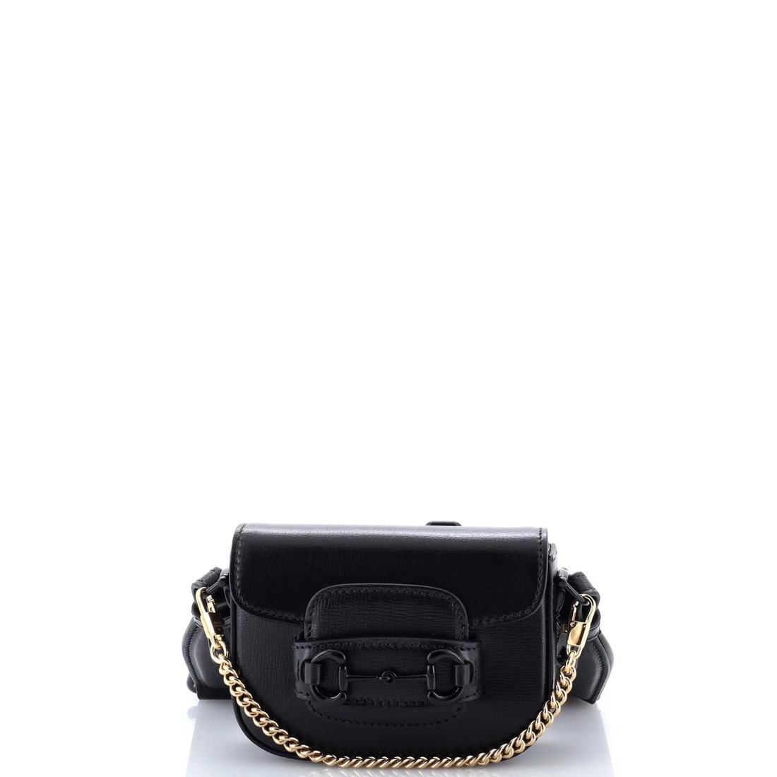 Gucci strap leather wallet 1955 flap horsebit: Gucci strap leather wallet 1955 flap horsebit Own a piece of luxury history with this iconic Gucci Horsebit 1955 flap wallet, crafted from high-quality black leather and adorned with gold hardware.