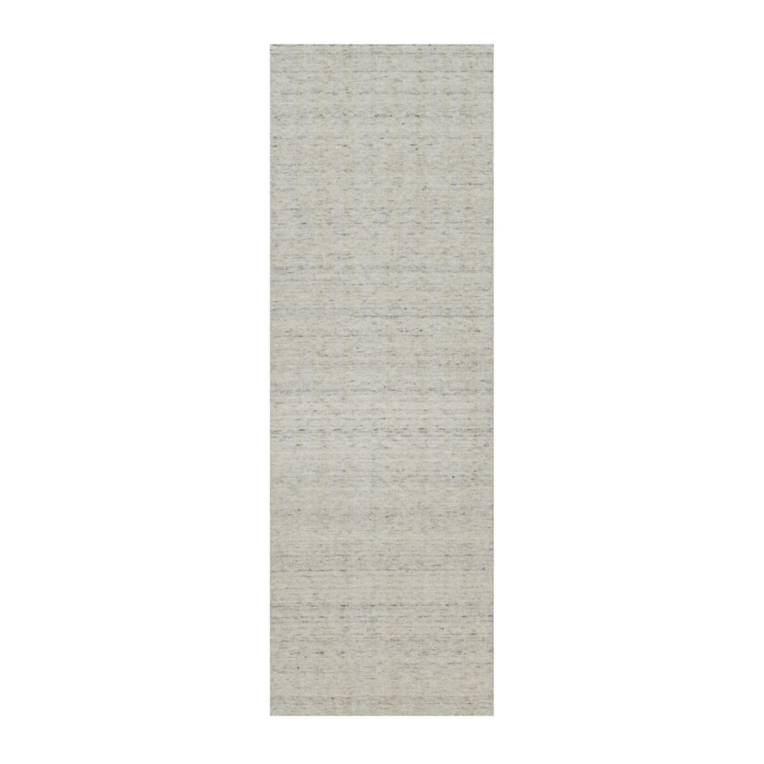2'7"x8' Ivory Hand Loomed Runner Rug Natural Wool Vertical Stripes Design (1 of 8)
