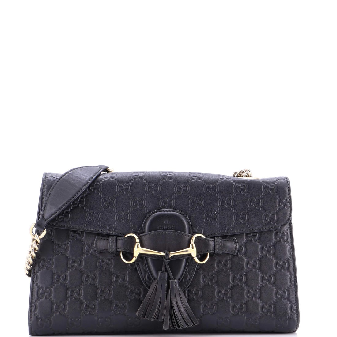 Gucci medium leather bag chain flap Emily Guccissima (1 of 8)