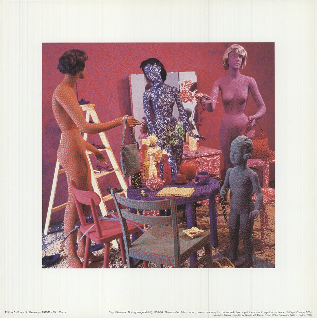 YAYOI KUSAMA Driving Image (Detail) 12" x 12" Offset Lithograph 2001 Contemporar (1 of 4)