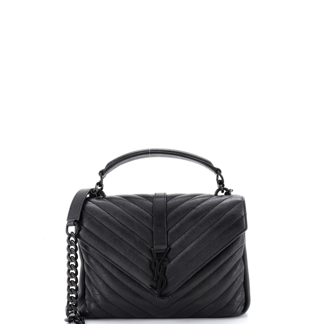 Medium Saint Laurent Classic Monogram Leather Chevron Matelasse College Bag (1 of 6)