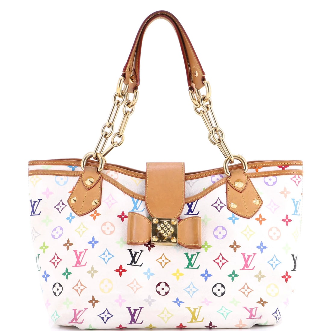 Louis Vuitton Annie handbag monogram multicolor GM: Louis Vuitton Annie handbag monogram multicolor GM A rare opportunity to own a unique Louis Vuitton Annie handbag, boasting the iconic monogram multicolor GM pattern in white and red accents. With
