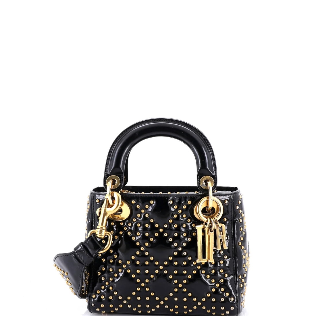Christian Dior Lady Dior Mini Bag with Cannage and Studded Patent (1 of 8)
