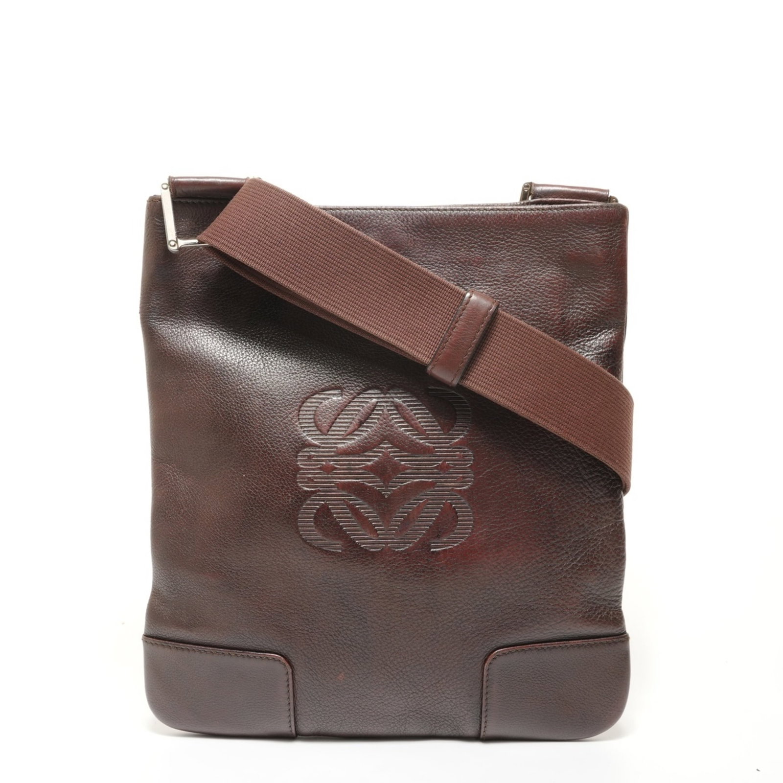 Loewe is a leather shoulder bag.: Loewe is a leather shoulder bag. A timeless Loewe leather shoulder bag in rich brown tones, boasting classic design and premium quality. With its spacious interior and adjustable strap length, this ve