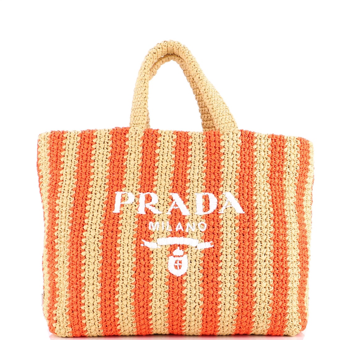 Prada Logo Tote Raffia Large (1 of 5)