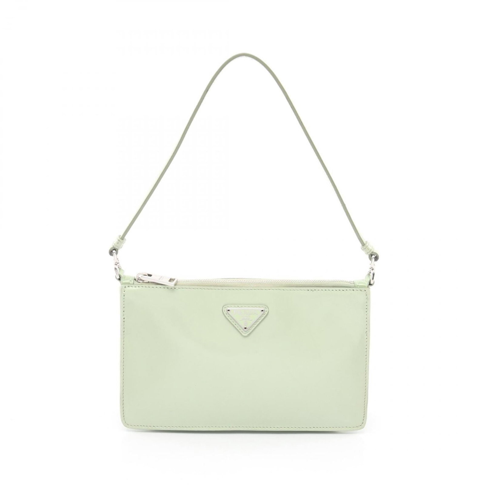 Prada leather pouch: Prada leather pouch A stylish and durable Prada leather pouch in a vibrant green hue, perfect for adding a pop of color to your daily essentials. With its classic design and high-quality leather