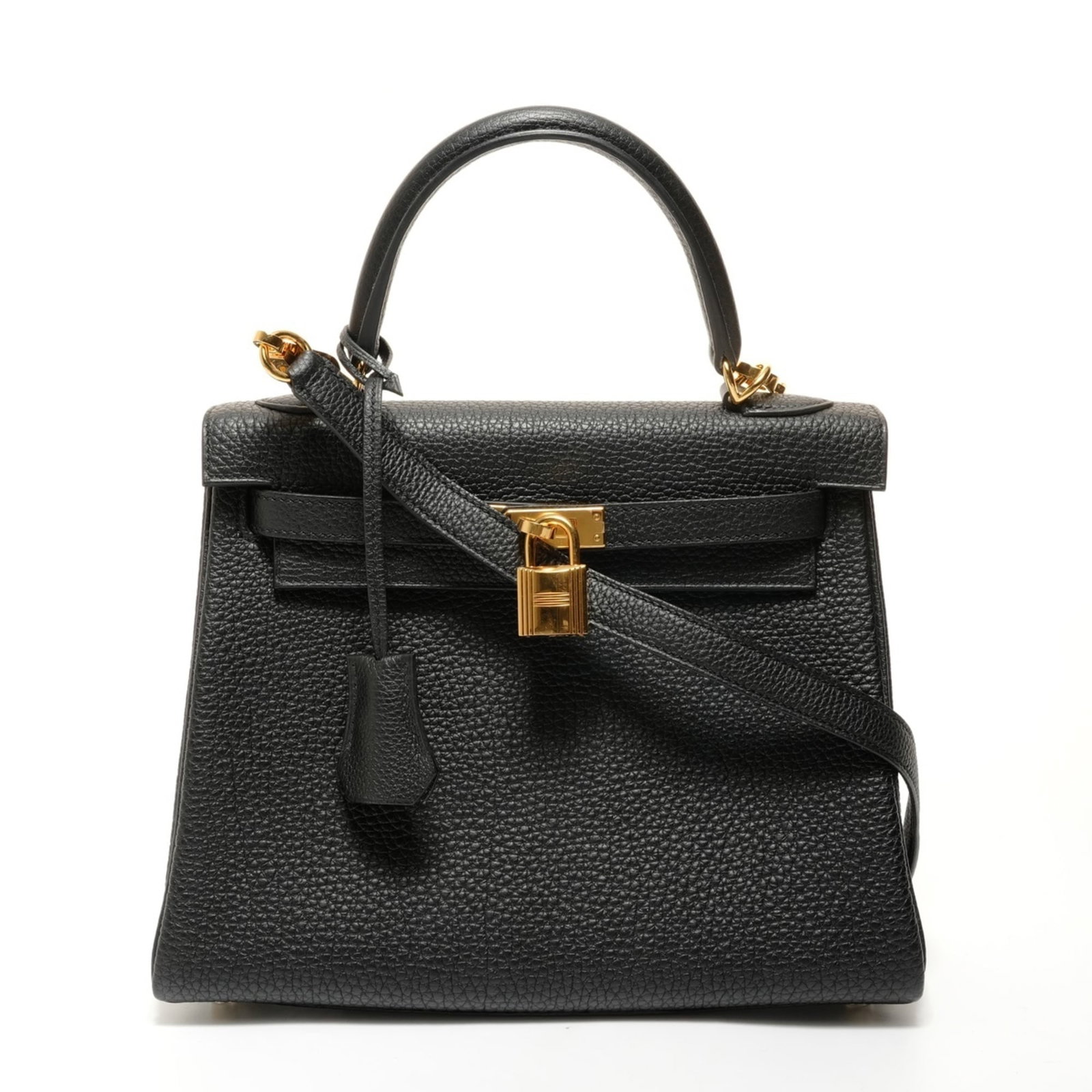 Hermes Togo Leather Handbag: Hermes Togo Leather Handbag A timeless and sophisticated choice, this classic Hermes Togo Leather Handbag exudes elegance with its sleek black design, supple togo leather, and understated yet refined