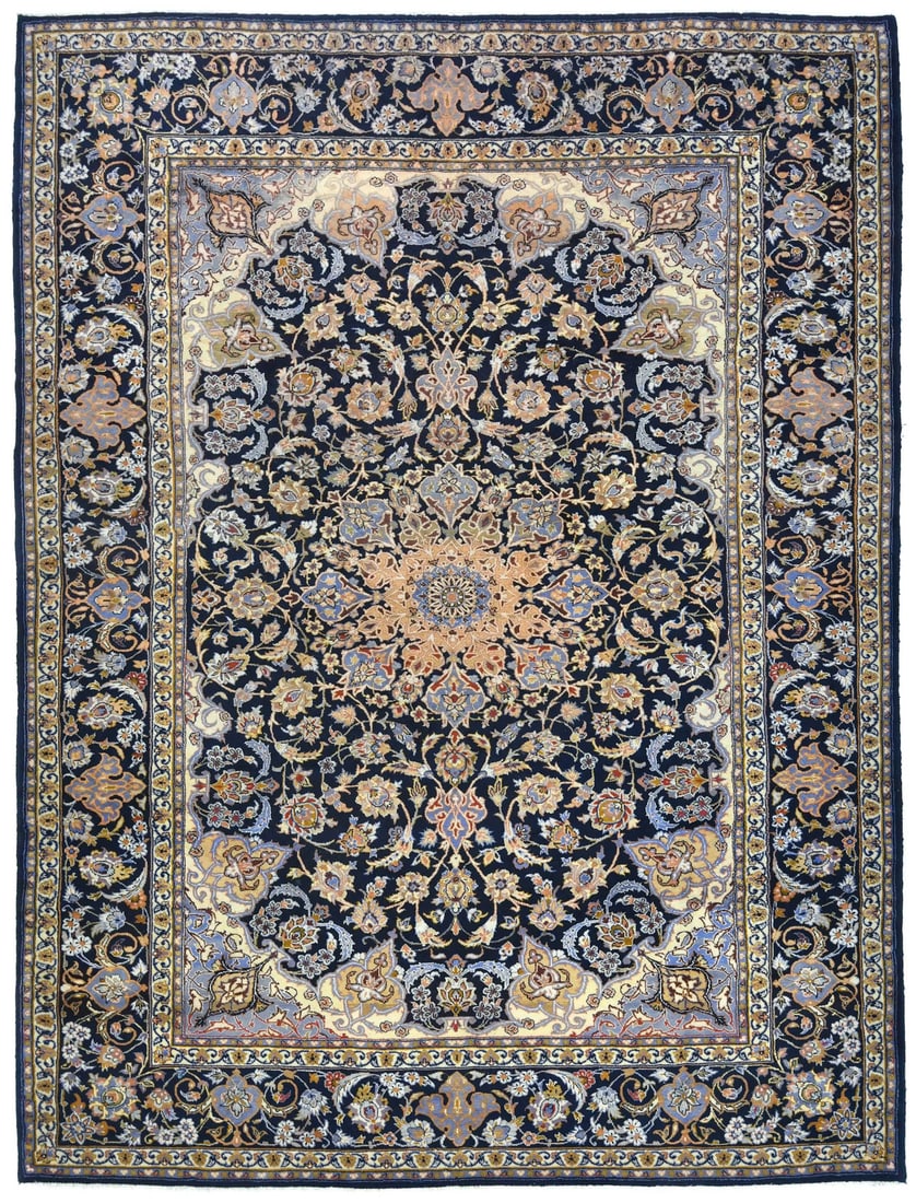 Vintage oriental hand-knotted carpet medallion design extra large 10x13 rug. (1 of 12)