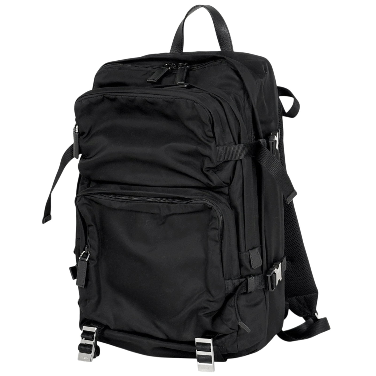 Prada Backpack Nylon, Saffiano Triangle, Leather (1 of 10)