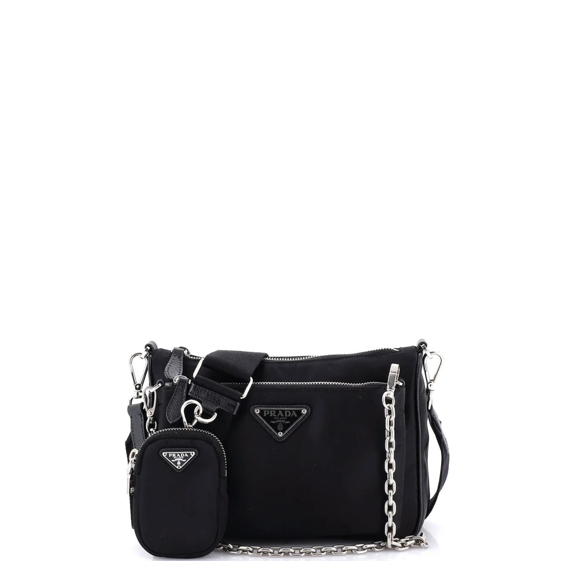 Prada small tessuto double pouch convertible crossbody bag (1 of 5)