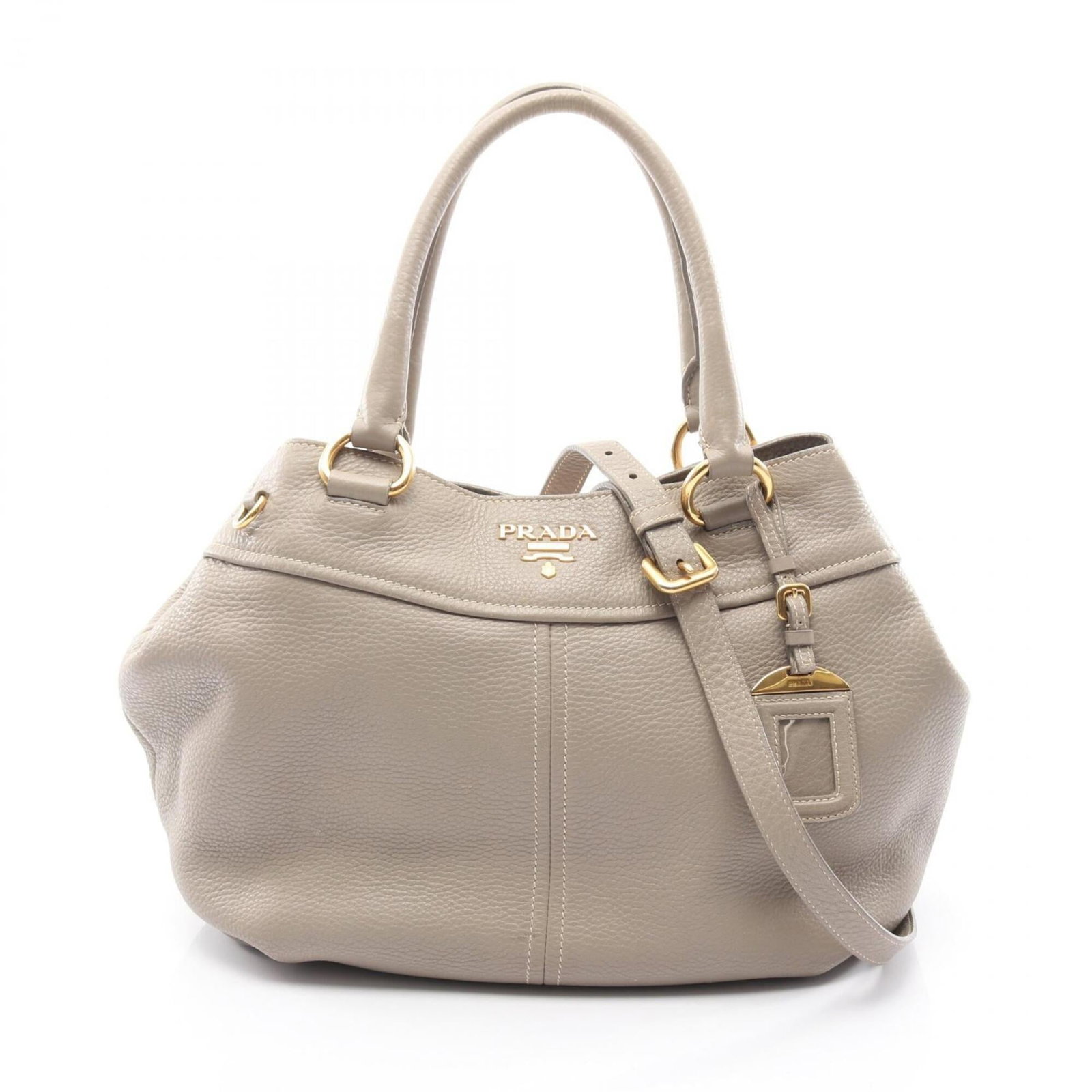 Prada Handbag Leather: Prada Handbag Leather A beautiful, pre-loved Prada handbag in exquisite beige leather, boasting a classic design that exudes timeless sophistication. With its sturdy 23cm dimensions and comfortable si