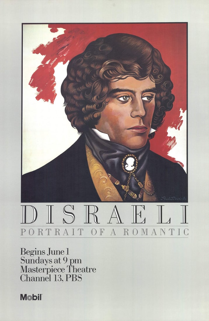 PAUL DAVIS Disraeli: Portrait of a Romantic 46" x 30" Offset Lithograph 1979 Con (1 of 4)