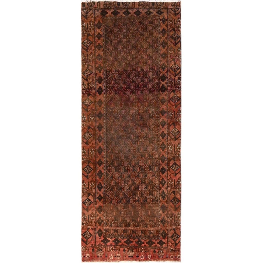 2'3"x5'6" Brown Vintage Zoroastrian Balooch Hand Knotted Wool Runner Rug (1 of 7)