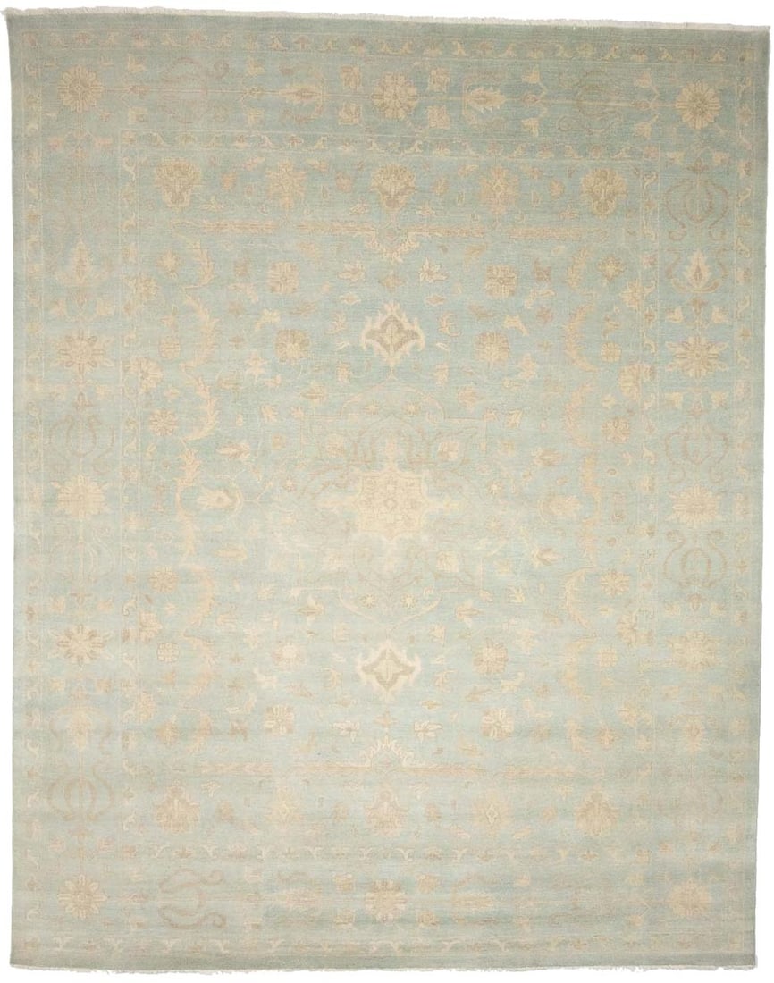 Oriental rug living room decor carpet 12x15 ft handmade muted floral carpet (1 of 17)