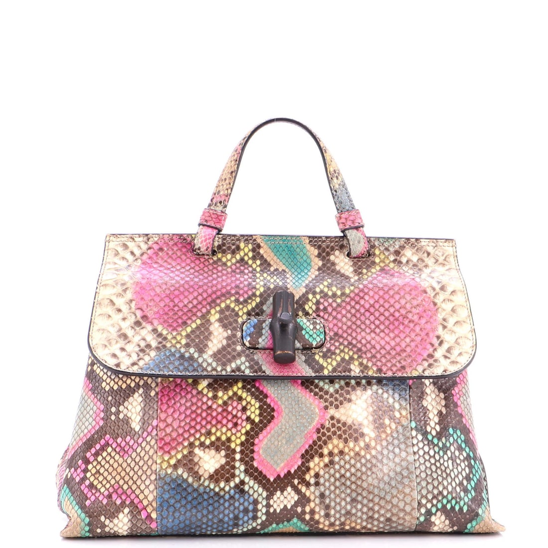 Gucci Bamboo Daily Top Handle Bag Python Medium (1 of 6)