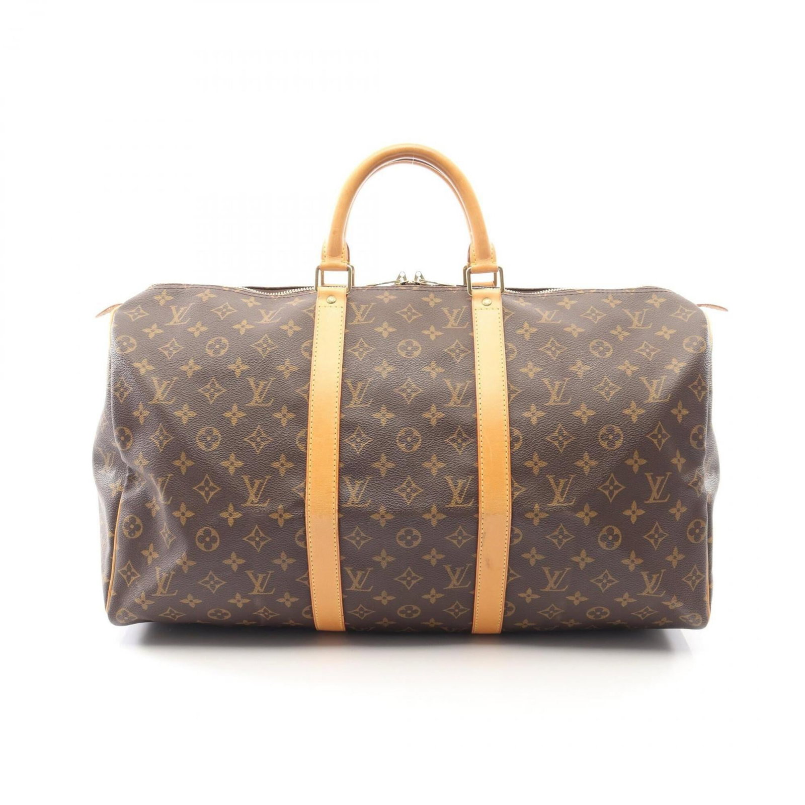 Louis Vuitton Boston Bag, Handbag Coated Canvas, Leather: Louis Vuitton Boston Bag, Handbag Coated Canvas, Leather A pre-owned Louis Vuitton Boston Bag in classic brown leather, made from durable coated canvas and featuring the iconic LV monogram pattern.
