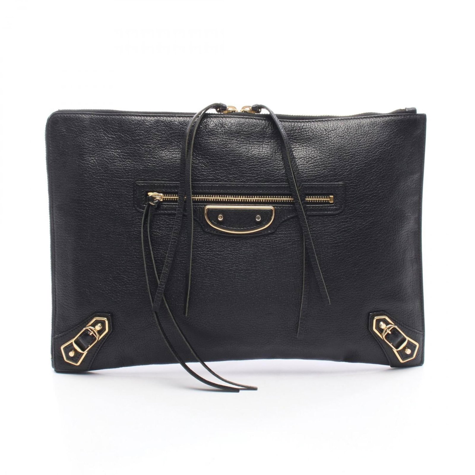 Balenciaga Clutch Bag, Handbag Leather: Balenciaga Clutch Bag, Handbag Leather For the fashion-conscious woman, this sleek Balenciaga clutch bag is a must-have accessory. Made from high-quality leather and boasting a timeless black color,