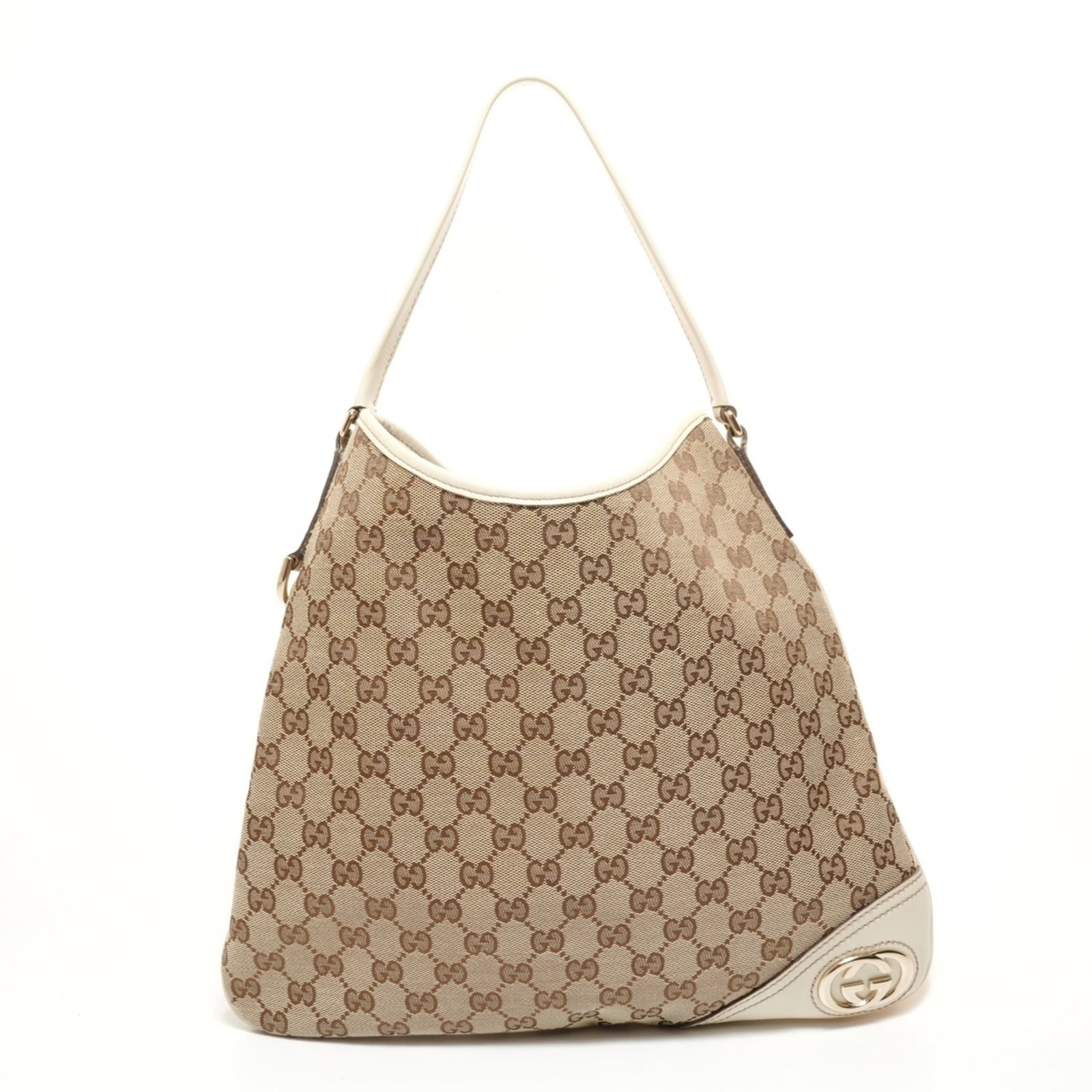 Gucci canvas shoulder bag: Gucci canvas shoulder bag A timeless Gucci canvas shoulder bag in beautiful beige, perfect for adding a touch of elegance to any outfit. With its classic design and spacious interior, this versatile