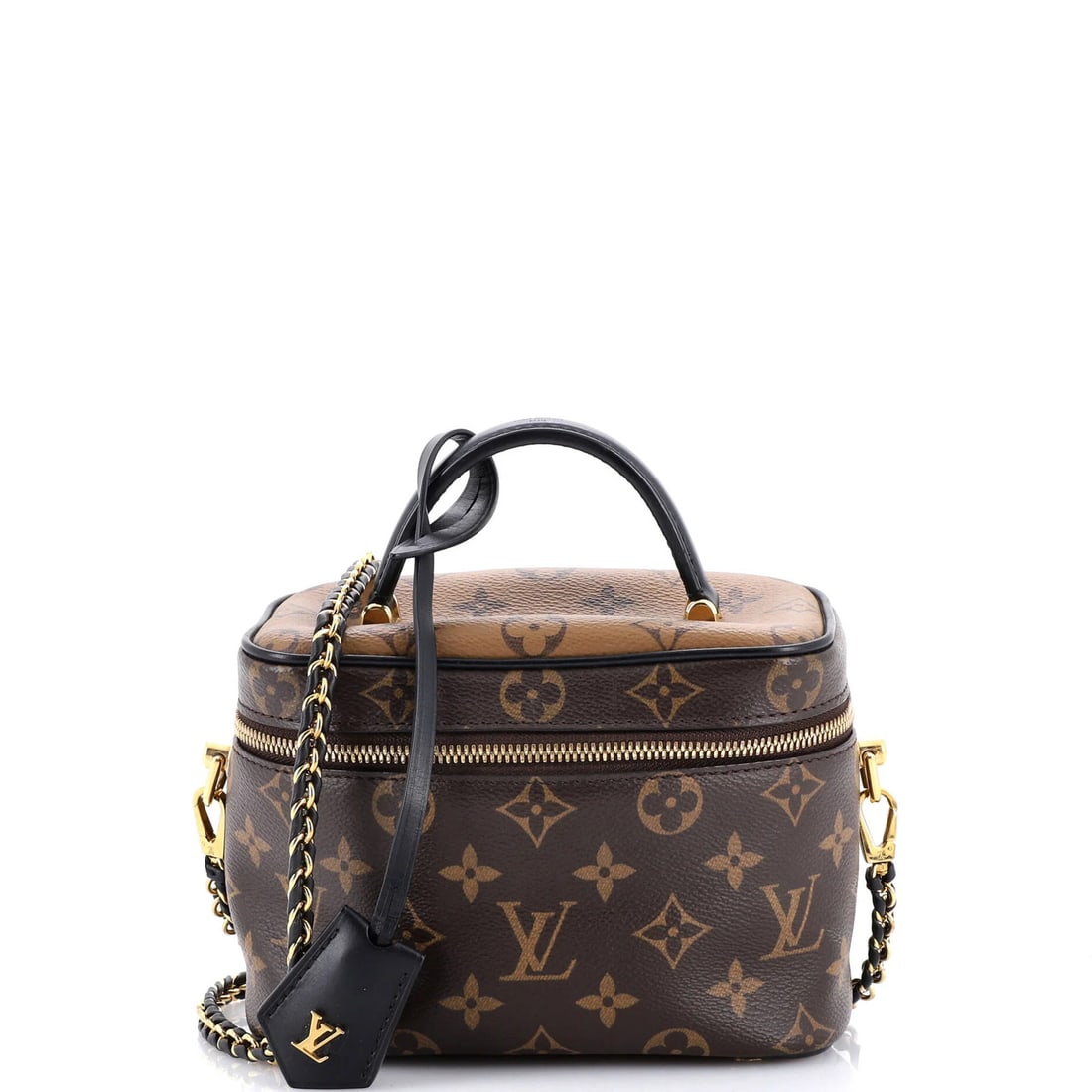 Louis Vuitton Reverse Monogram Canvas Vanity Handbag: Louis Vuitton Reverse Monogram Canvas Vanity Handbag Experience the timeless elegance of Louis Vuitton with this stunning Reverse Monogram Canvas Vanity Handbag, boasting the iconic brand's signature