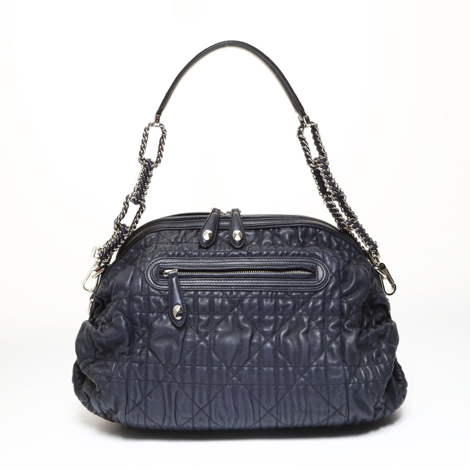 Christian Dior Shoulder Bag: Christian Dior Shoulder Bag A timeless piece from the iconic Christian Dior brand, this navy shoulder bag boasts classic design with clean lines and elegant proportions. Its spacious interior and adju