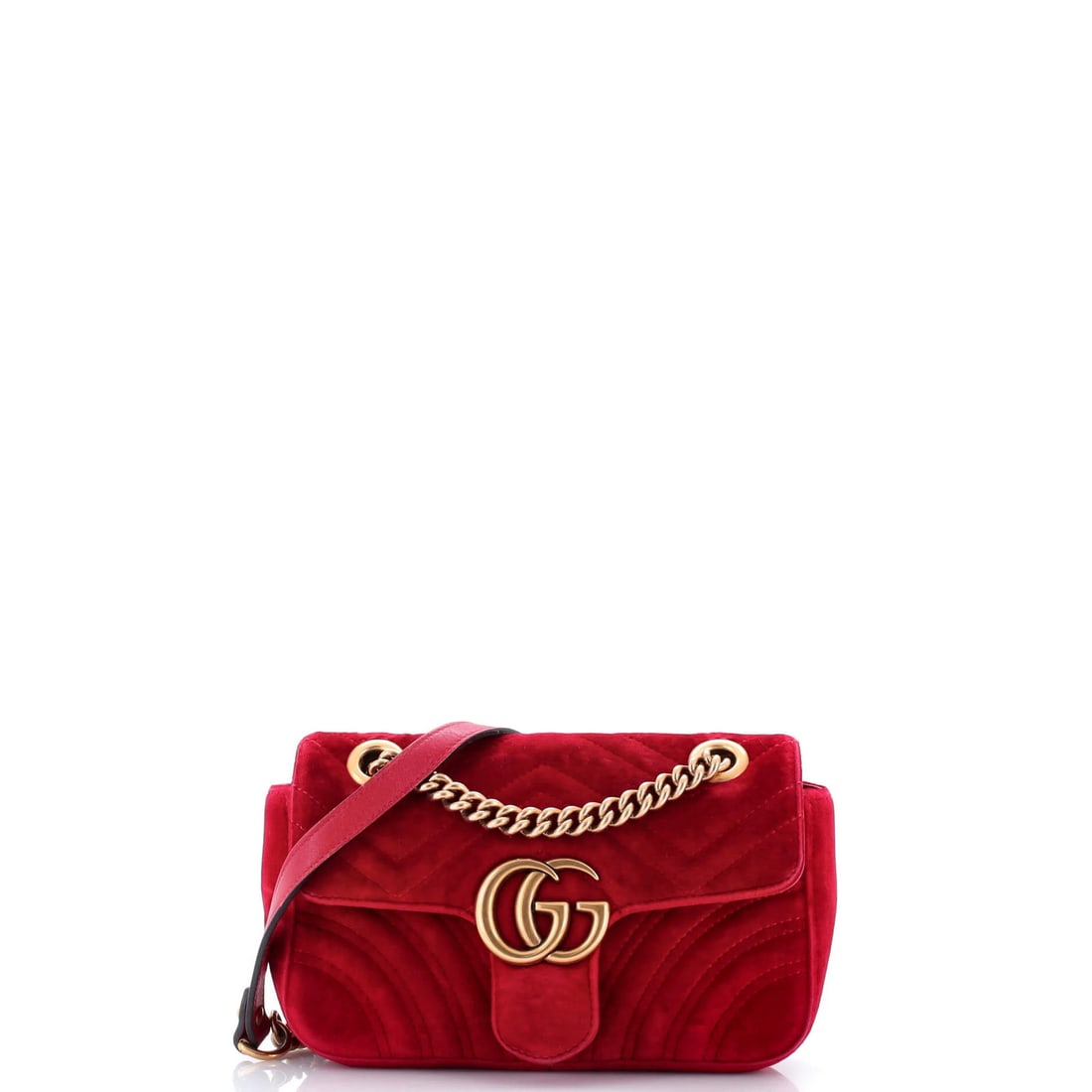 Gucci Matelasse Velvet Mini Marmont Flap Bag (1 of 7)