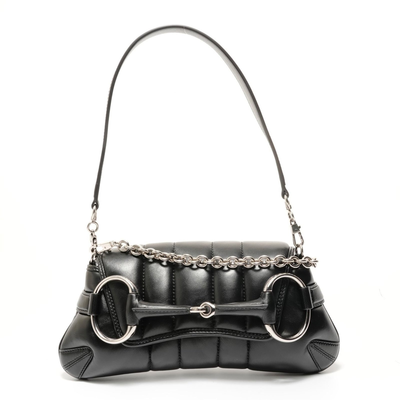 Gucci Leather Shoulder Bag: Gucci Leather Shoulder Bag A sleek and sophisticated Gucci leather shoulder bag, perfect for adding a touch of luxury to your everyday look. With its classic design, 50cm adjustable strap, and