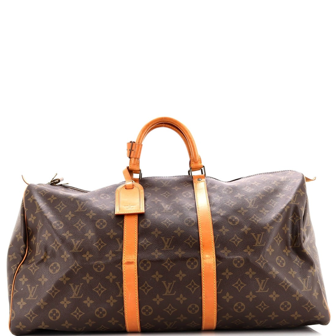 Louis Vuitton 55 Canvas Monogram Keepall Bag Bandouliere: Louis Vuitton 55 Canvas Monogram Keepall Bag Bandouliere A timeless classic, the Louis Vuitton 55 Canvas Monogram Keepall Bag Bandouliere is a stylish and practical duffle bag that exudes luxury and