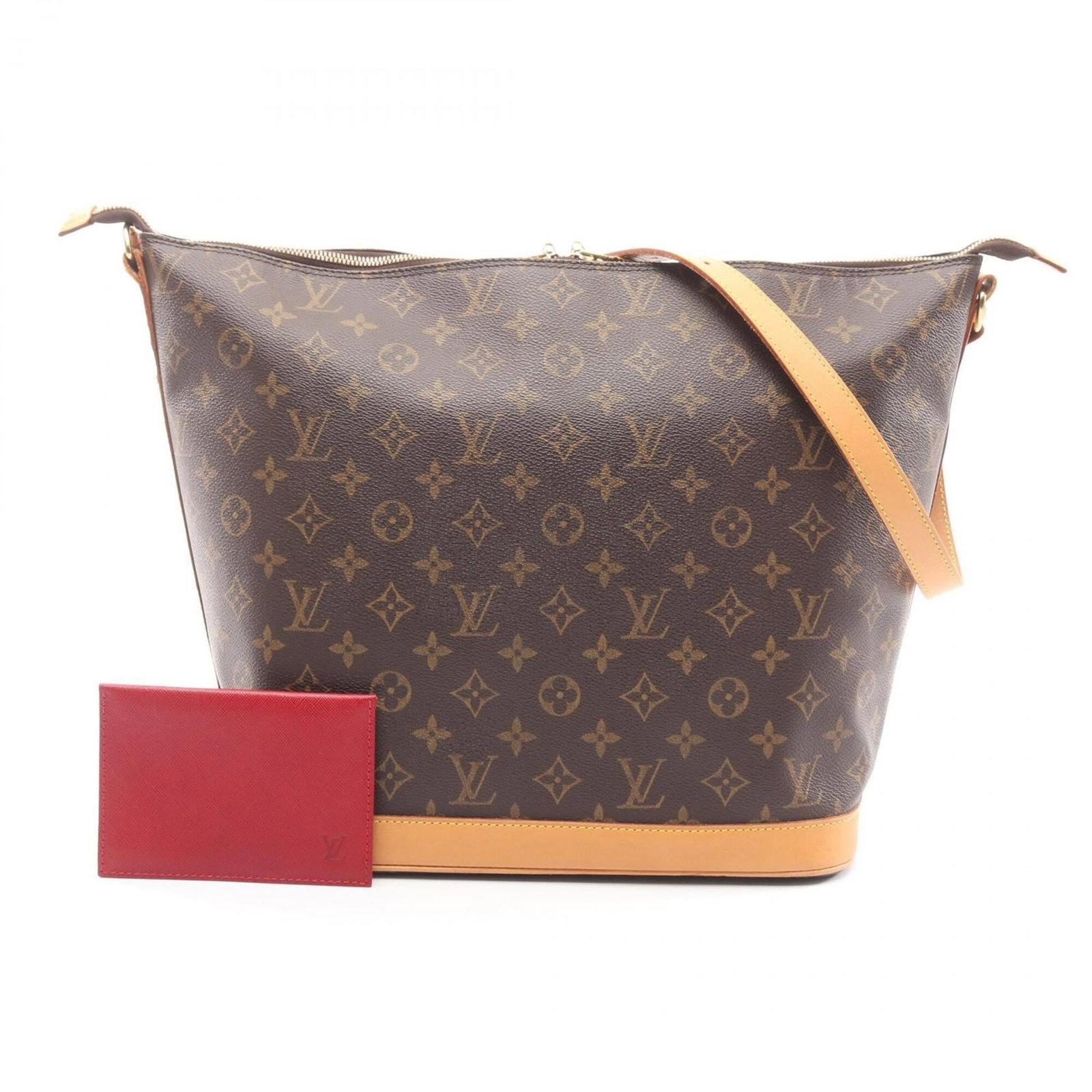 Louis Vuitton Pouch Leather Monogram Coated Canvas Pvc Shoulder Bag: Louis Vuitton Pouch Leather Monogram Coated Canvas Pvc Shoulder Bag A timeless piece from the iconic Louis Vuitton brand, this brown leather monogram coated canvas Pvc shoulder bag boasts the signatur
