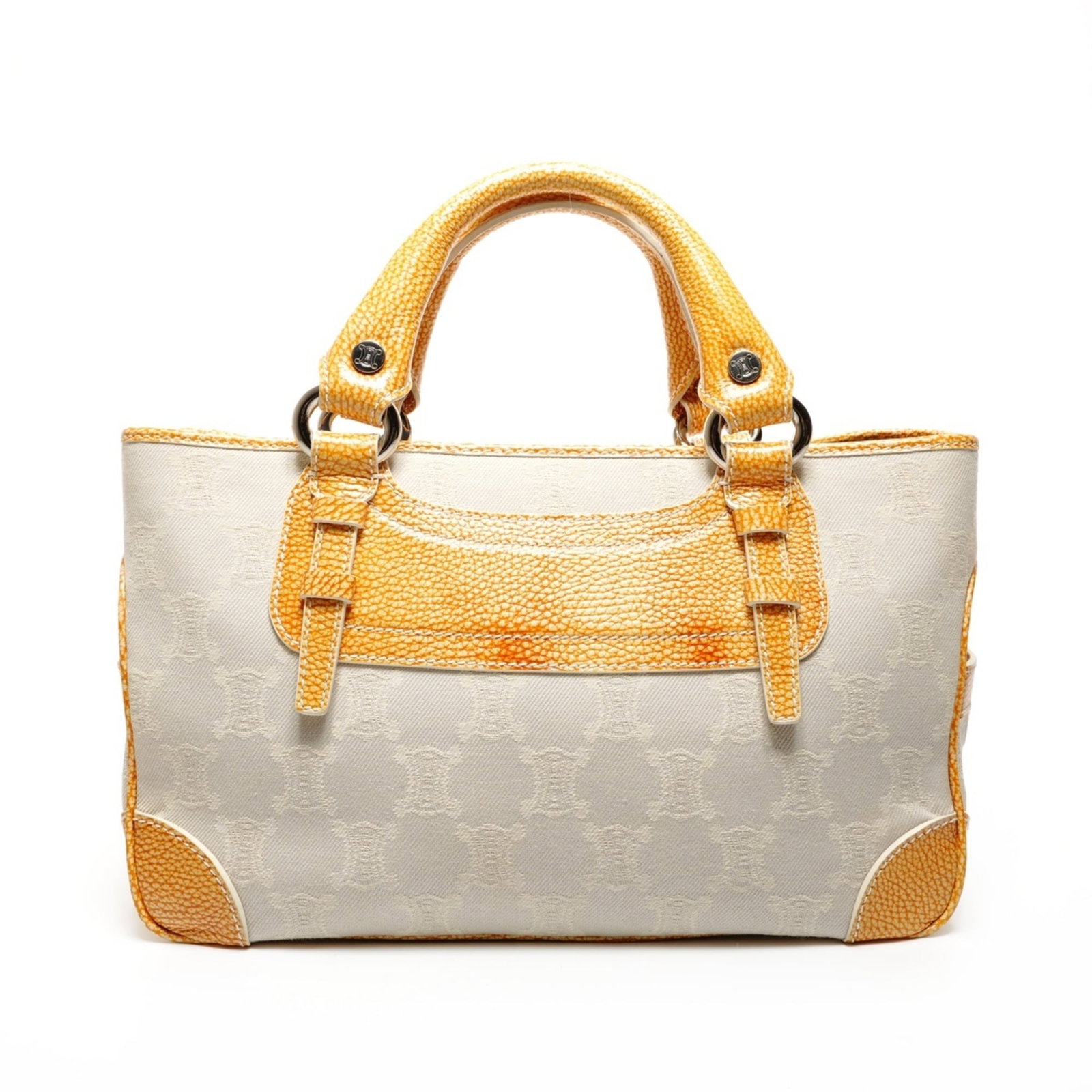 Canvas Celine Handbag: Canvas Celine Handbag A pre-owned Celine canvas handbag in beautiful beige, boasting a timeless design with clean lines and classic style. With its spacious interior and adjustable 13cm drop handle,